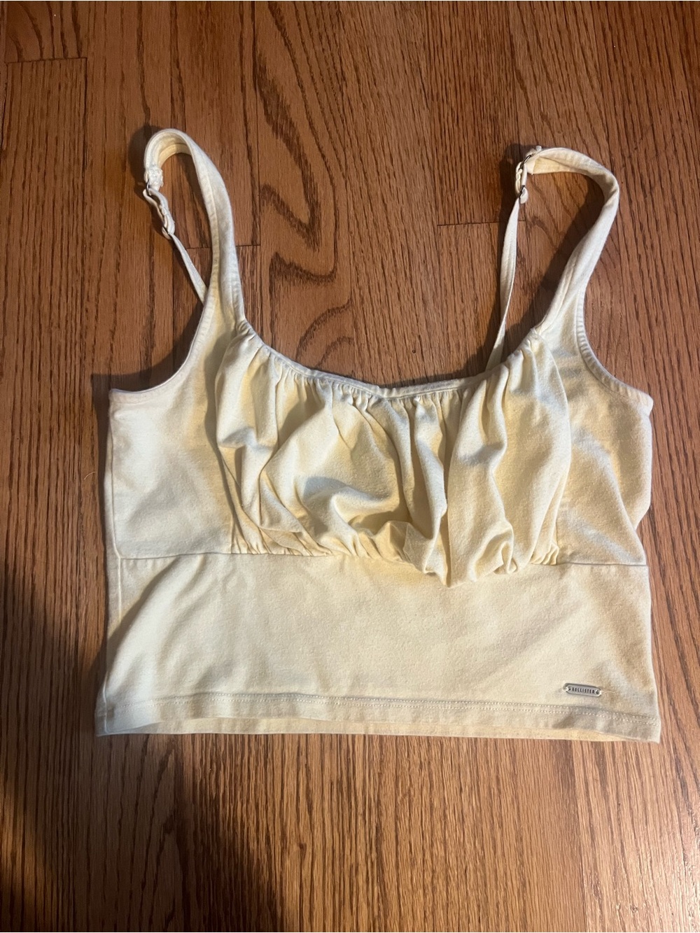 Hollister Pale Yellow Cropped Bralette Tank